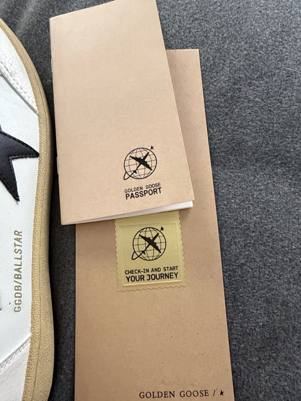 Golden Goose White Leather Sneakers with Black Star - Picture 4 of 9